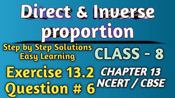Q 6 - Ex 13.2 - Direct and Inverse Proportions - NCERT Maths Class 8th - Chapter