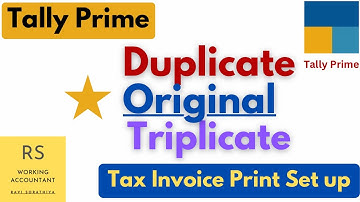 Print Tax Invoices Original Duplicate Triplicate Copies in Tally Prime