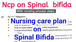 Nursing care plan on Spinal bifida//Nursing care plan for Spinal bifida @anandsnursingfiles