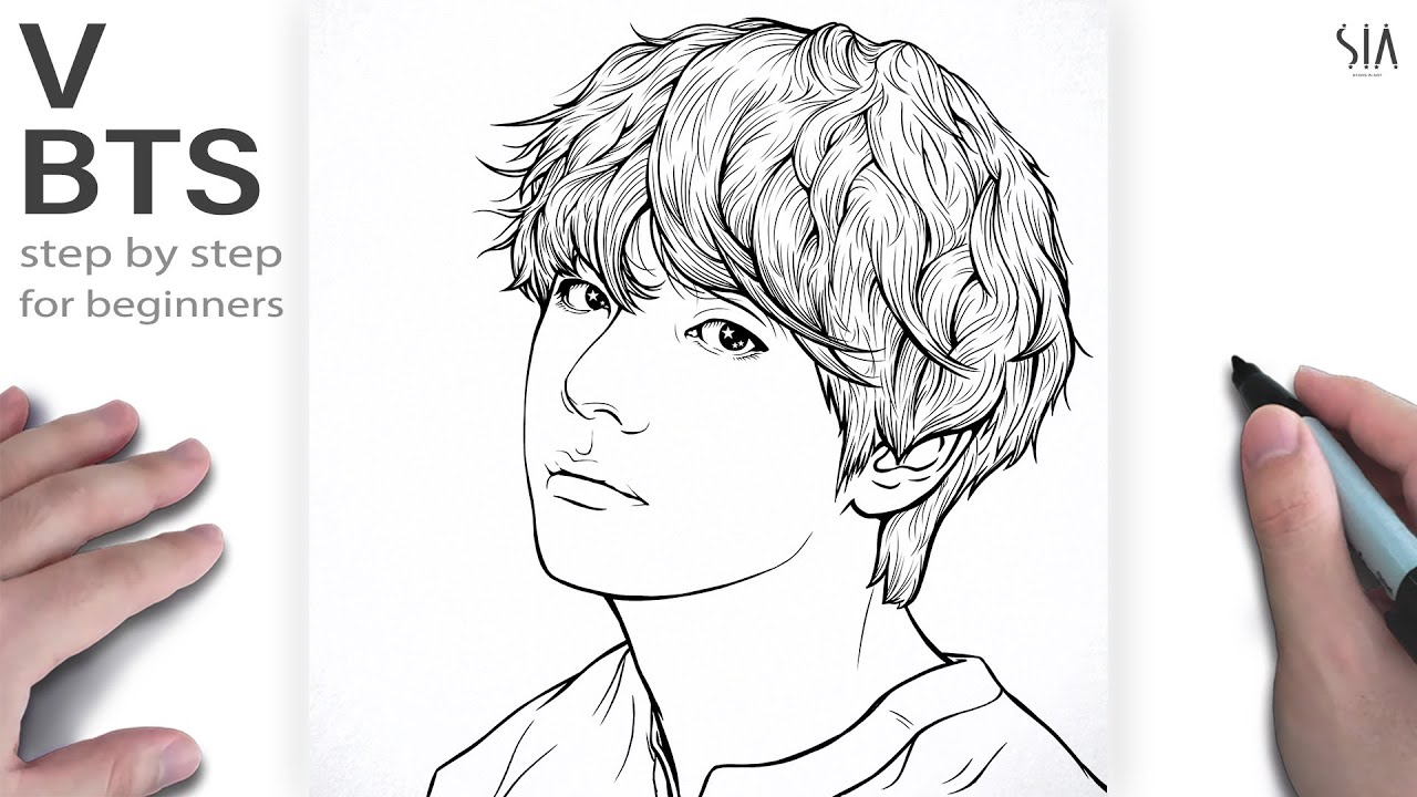 BTS V Drawing Step By Step