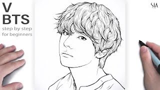 BTS Taehyung  V  Drawing  Photographic Print for Sale by SEOULMATE   Redbubble