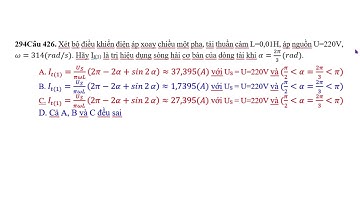 Tính trị hiệu dụng sóng hài cơ bản của dòng tải bộ biến đổi điện áp xoay chiều 1 pha tải thuần cảm L