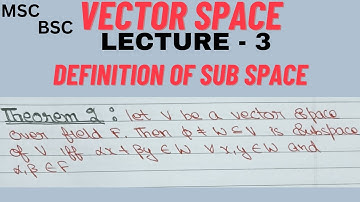 subspace | a non empty subset W of vector V is subspace iff ax + by belongs to W #vectorspace