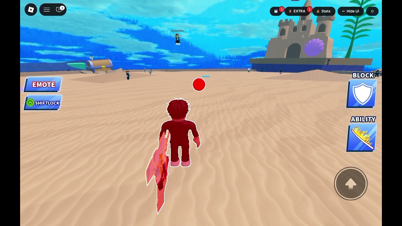 Me playing blade ball with my brother Ibrahim 