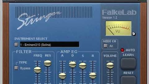 Stringer VST synthesizer (FalkeLab) - Preview of 20 sound patches