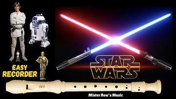 Star Wars | LEARN Recorder | Star Wars Theme | Notes B A G F# E D C