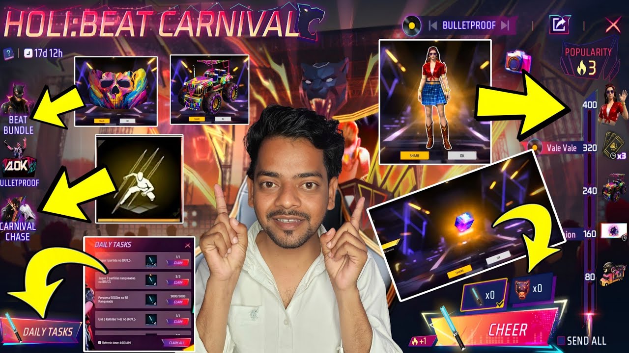 How To Get Free Bundle 😱 | Free Fire Holi Event Free Magic Cube 😱 | Free Fire New Event