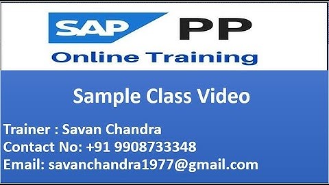 SAP PP training Sample class video - Master Data - Routing