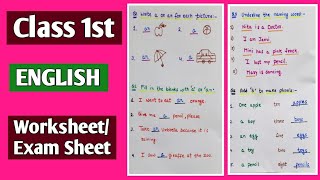 Class 1st English Exam Practice Sheet//English Grammar Part 2 Worksheet//@kidslearningfun2013 Class 1st English Exam Practice Sheet//English Grammar Part 2 Worksheet//@kidslearningfun2013