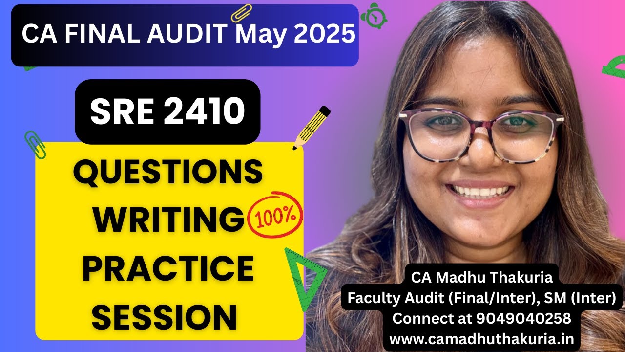 SRE 2410 Q&A Practice I CA Final Audit May 2025 Exams I CA Madhu ...
