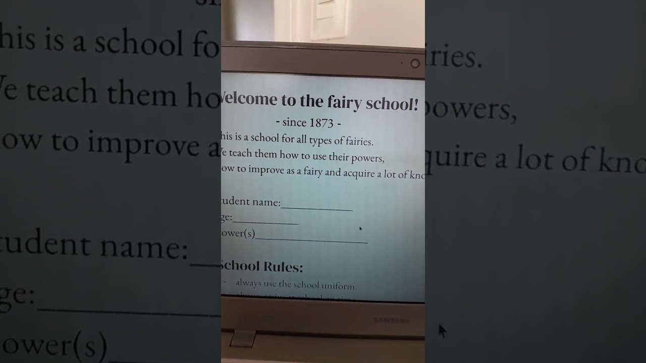 signing up for a fairy school!