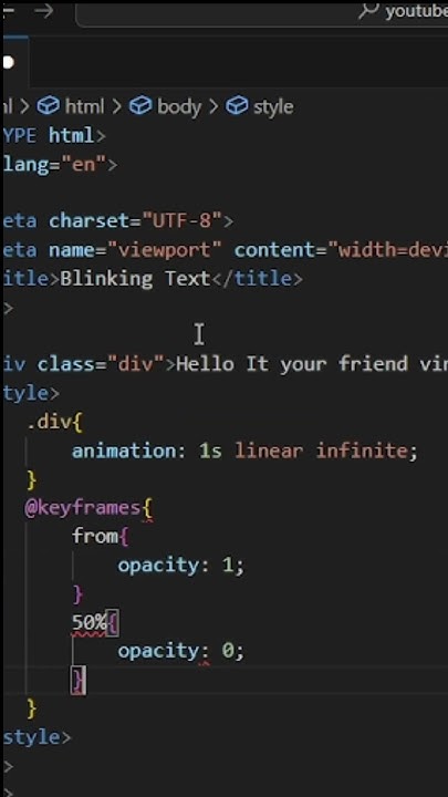 Want to create Text blink animation in css #coding - YouTube