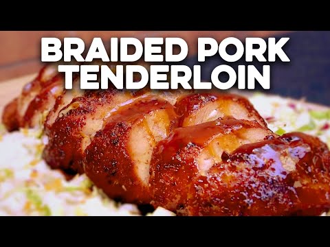 Braided Pork Tenderloin - Glazed Pork Tenderloin Braid with Apricot BBQ Sauce