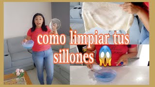 COMO LIMPIAR TUS SILLONES SUPER FACIL //con una tapa de cocina si funciona ✅