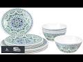 Blue Medallion 12 Piece Melamine Dinnerware Set