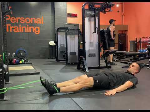 Reverse squat with band (supine)