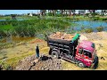 Start and Complete Project One Day!! Best Final Action KOMATSU D31p Dozer Fill Land and Trucks 5Ton
