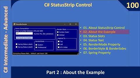 C# StatusStrip Control | Part 2 - About the Example | C# Advanced #100