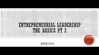 Entr. leadership pt. 2