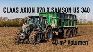 Claas Axion 870 X Samson US 340 • Miststreuen • Buchenhof • Tannengrün 🚜