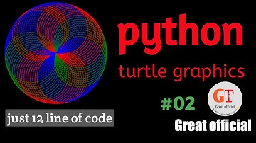 python turtle graphics tutorial.Python for beginners.Great official.#02.