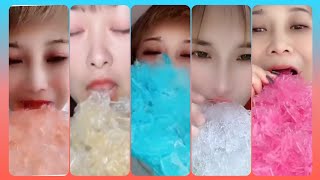 Crispy thin ice eating | crunchy crushed ice asmr💙🧊💦 @lovelyhardiceeating614