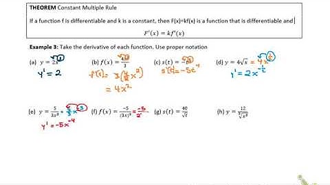 2.4 Derivative Rules - Constant, Sum, Difference, and Constant Multiple