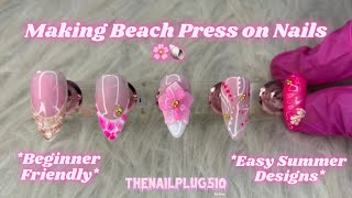 HOW TO MAKE SUMMER BEACH NAILS 💕🌸| Beginner Friendly Tutorial 💗 | Watch me work | Thenailplug510