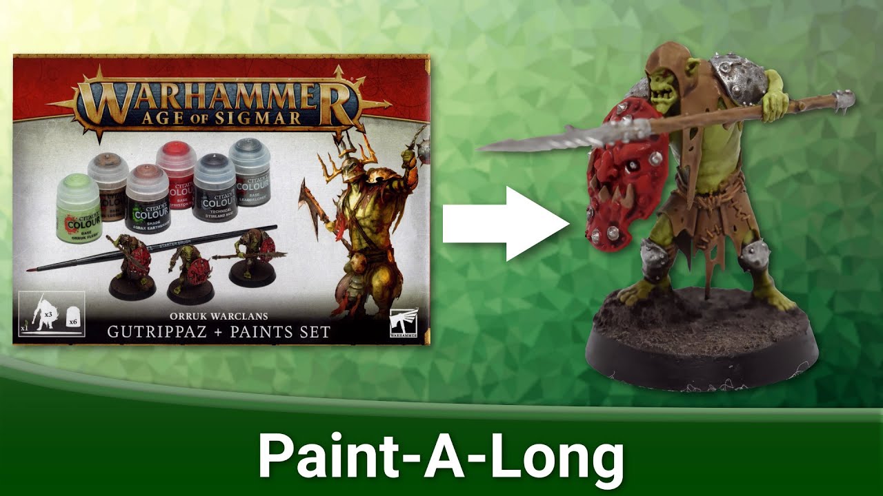 Games Workshop Warhammer Age of Sigmar Orruk Warclans Gutrippaz and Paint  Set 