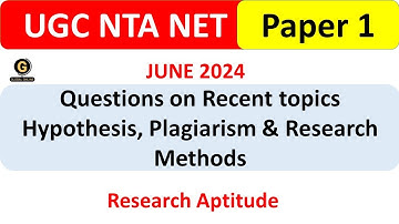 Important Questions on Hypothesis, Plagiarism & Research Methods Research Aptitude UGCNET Paper12024