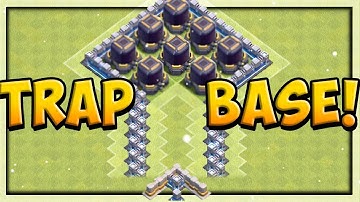 HILARIOUS DARK ELIXIR TRAP BASE! Clash of Clans Defense TROLLS Attackers!