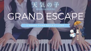 🎵Weathering With You OST (날씨의 아이 OST) - Grand Escape | 4hands piano chords