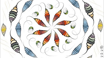 Digital mandala with Katerpy tangle in Procreate - timelapse