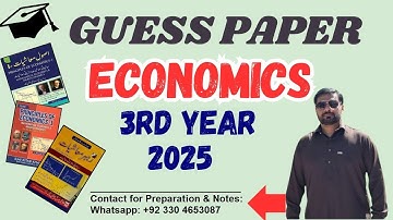 Guess paper 3rd year Economics (2025) Urdu/Eng medium | Economics Portal