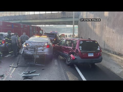 State police trooper injured after cruiser struck on I-84 - YouTube