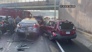 State police trooper injured after cruiser struck on I-84