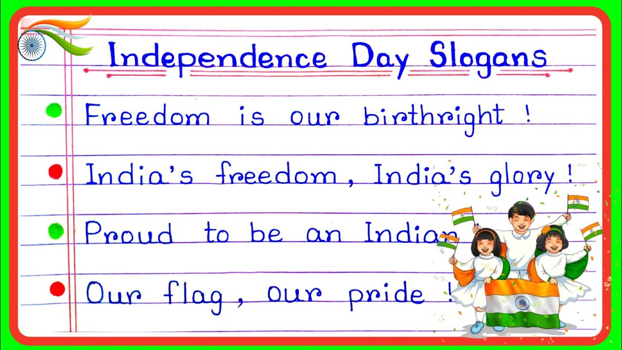 Slogans On Independence Day in English | Independence Day Slogans | 15 August Par Slogan 
