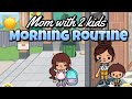 Single Mom with 2 Kids Morning Routine👩‍👧‍👦 | Toca life world