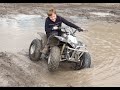 Kids atv quad drifting and donuts in mud