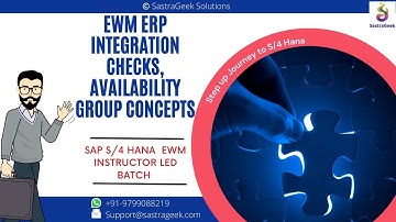 EWM Erp integration checks,  Availability Group concepts || SAP EWM  by Mr. Naidu