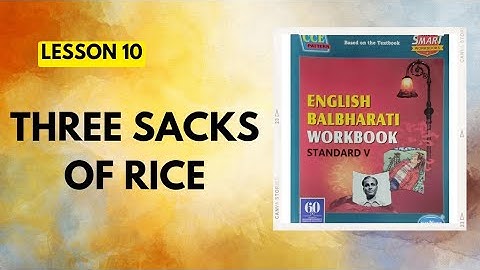 STD 5|Lesson 10|Three Sacks Of Rice|English Balbharati Workbook Question Answers|