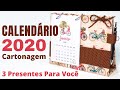 Calendário 2020 em Cartonagem com Avimor Tecidos Digitais - Sem Igual Artesanato - Heloisa Gimenes