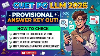 How to check CUET PG 2026 LLM Provisional Answer Key | Cuet Provisional Answer key | #cuetpgllm #llm