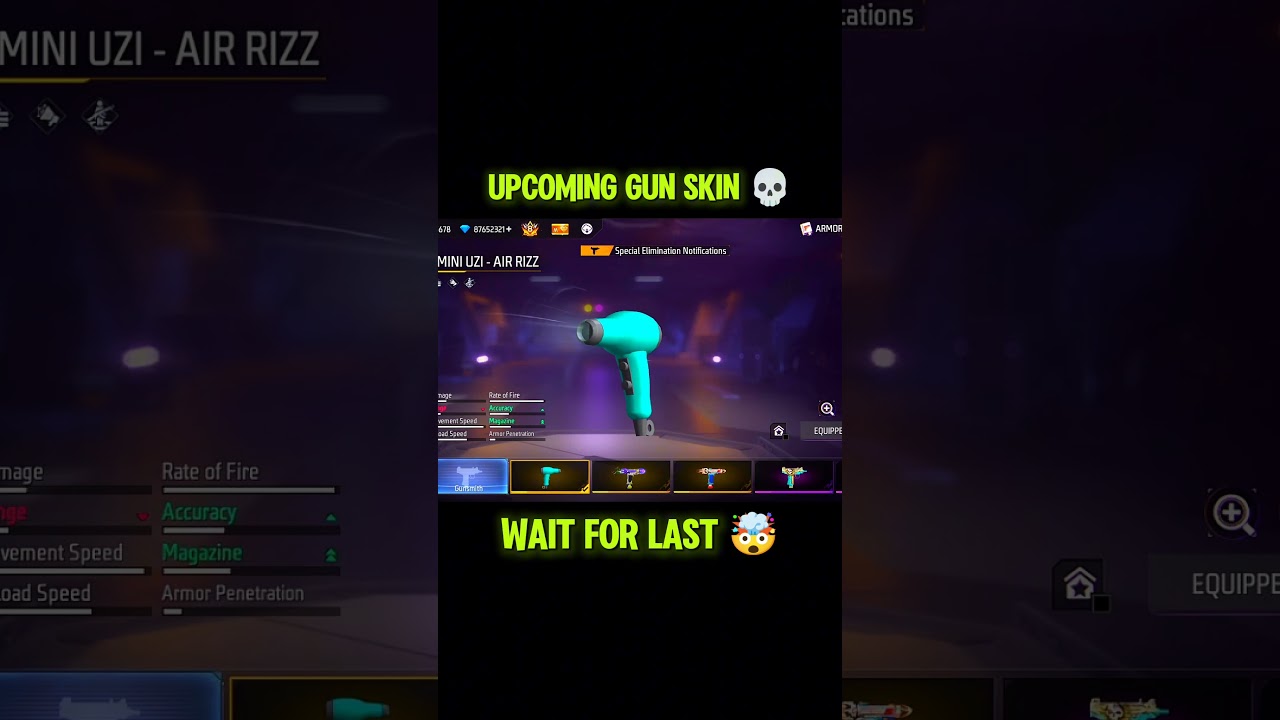 Free fire Upcoming Gun Skin 🤯#shorts CONFIGURACIÓN_PERFECTA_para_SAMSUNG,A3,A5,A6,A7,J2