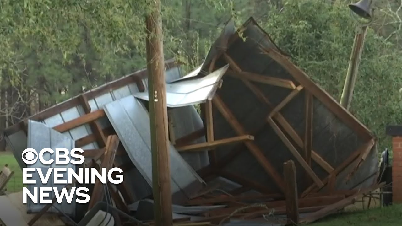 Tornado outbreak leaves trail of destruction across South - YouTube
