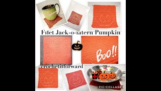 How to Crochet Filet Jack-O-Lantern Pumpkin | Filet Pumpkin | Crochet Pumpkin | Jack o lantern face
