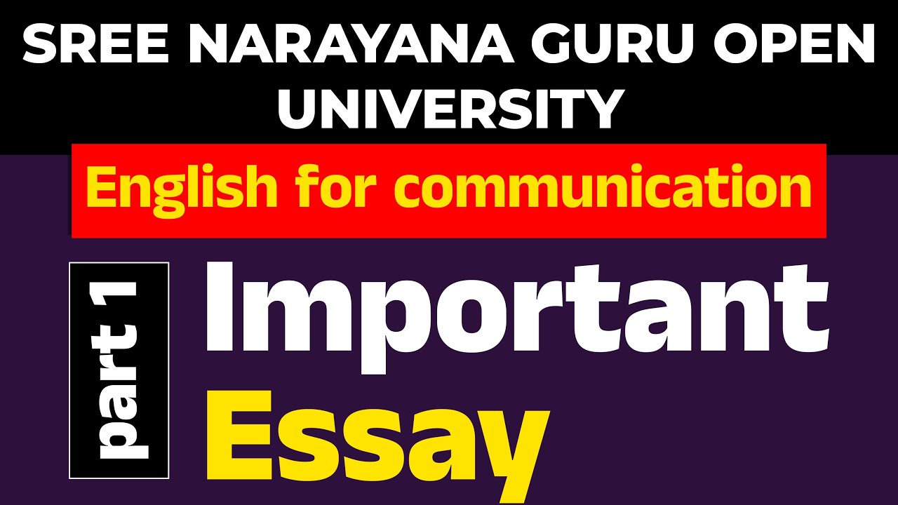 SGOU-English for communication/important essay