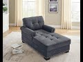 HG3628/F3801 Official Assembly Video Fabric Chaise Lounge