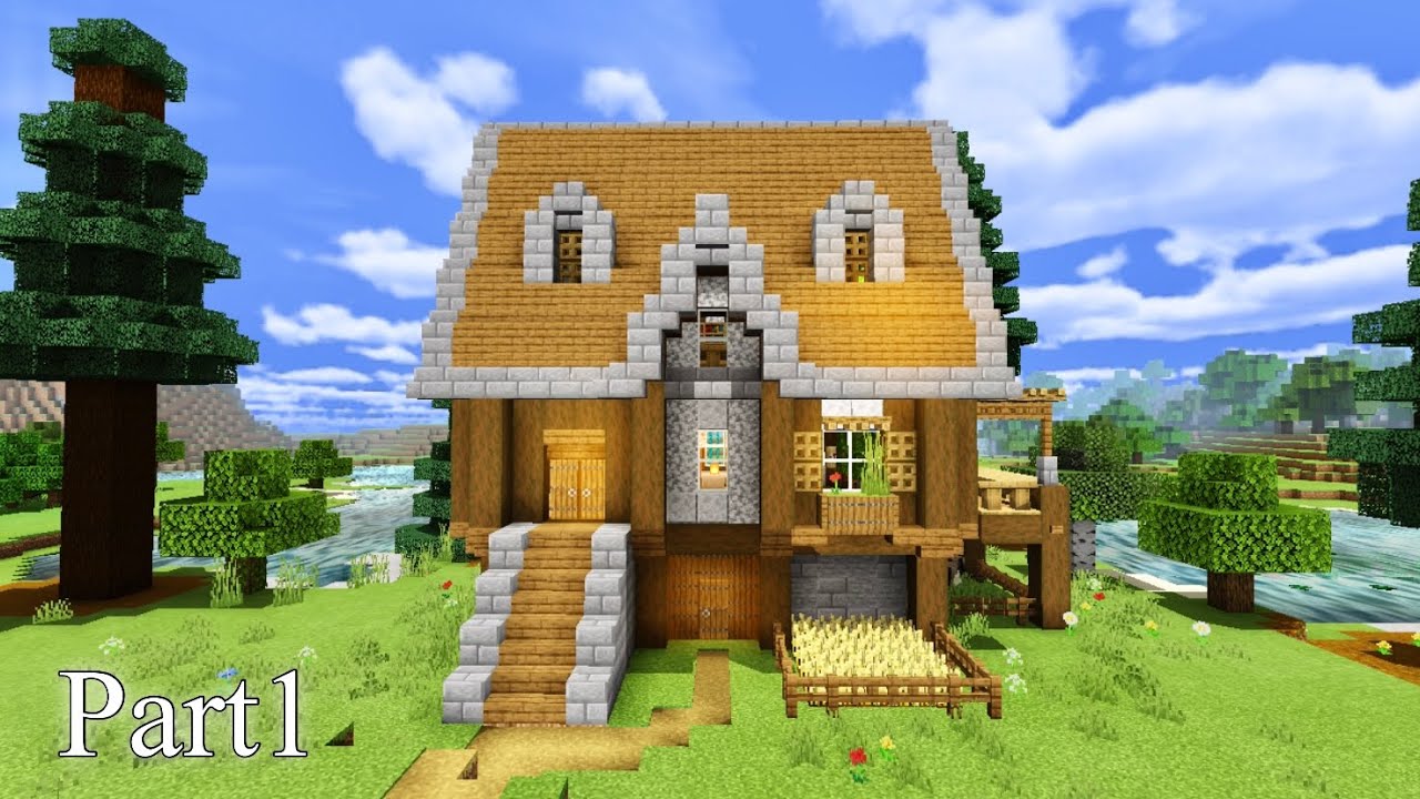 Minecraft 1から丁寧に 中世の家の作り方part1 Tutorial Youtube