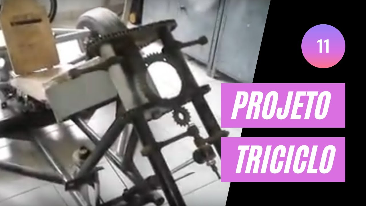 FABRICAÇÃO TRICICLO (PASSO Á PASSO) - PARTE 11 - (pedaleira freio, amortecedor direção, tanque)